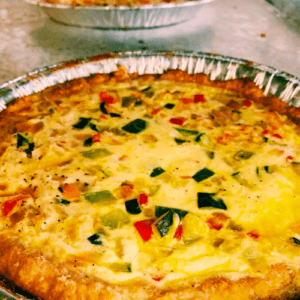 One of our first quiche! Now a regular recipe in the kitchen to include fresh veggies and other add-ins.