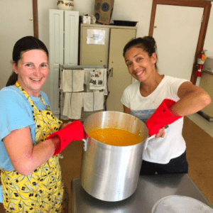 Martha and Alison with the first Second Chance Foods Meal -Carrot Soup!!