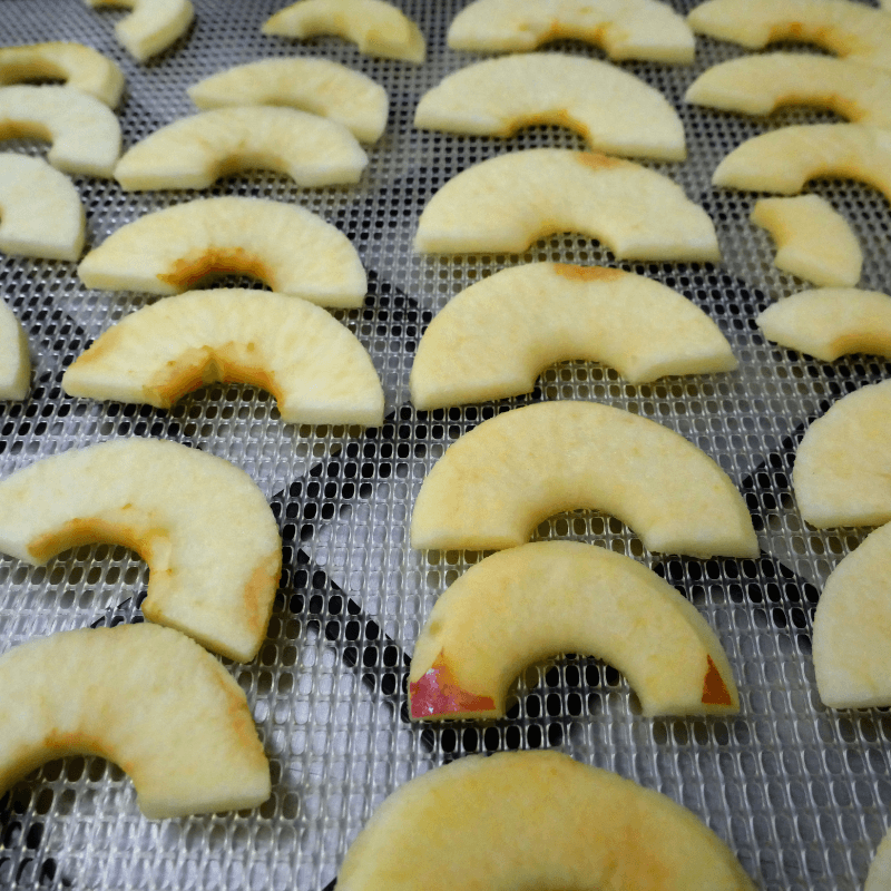 sliced apples on tray