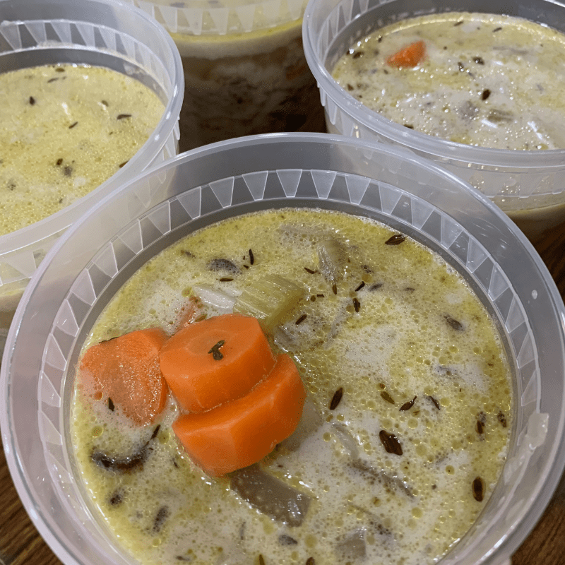 Creamy soup with vegetables