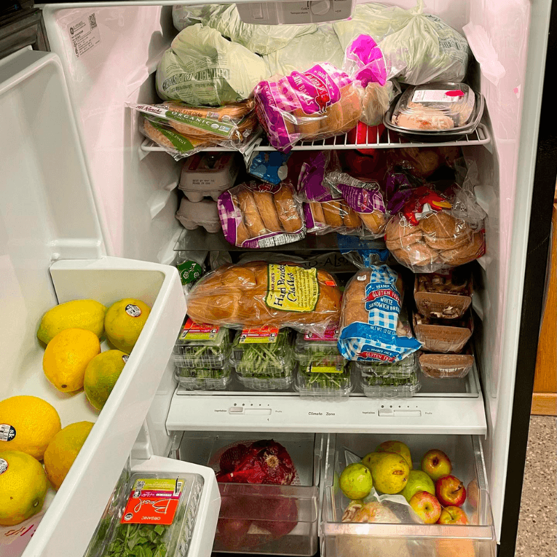 Fareground Fridge with donations from Second Chance Foodsg