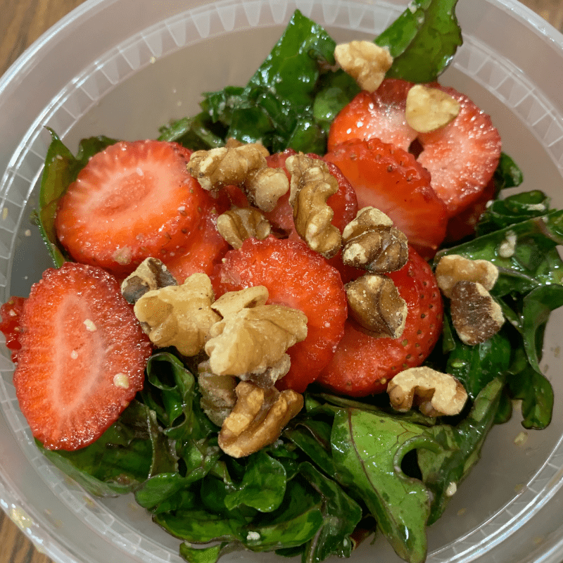 strawberry kale and walnut salad