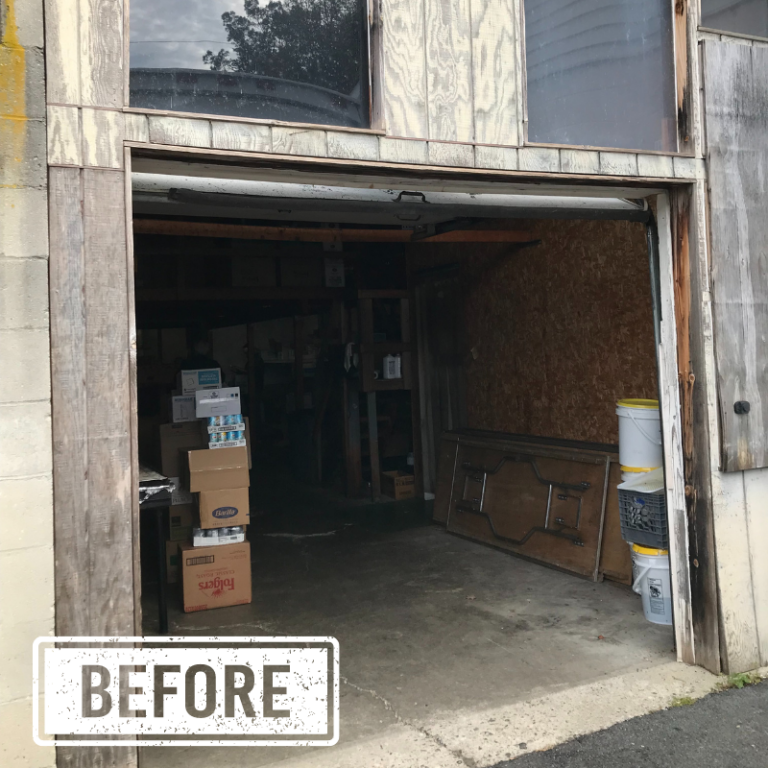 open garage door before renovations