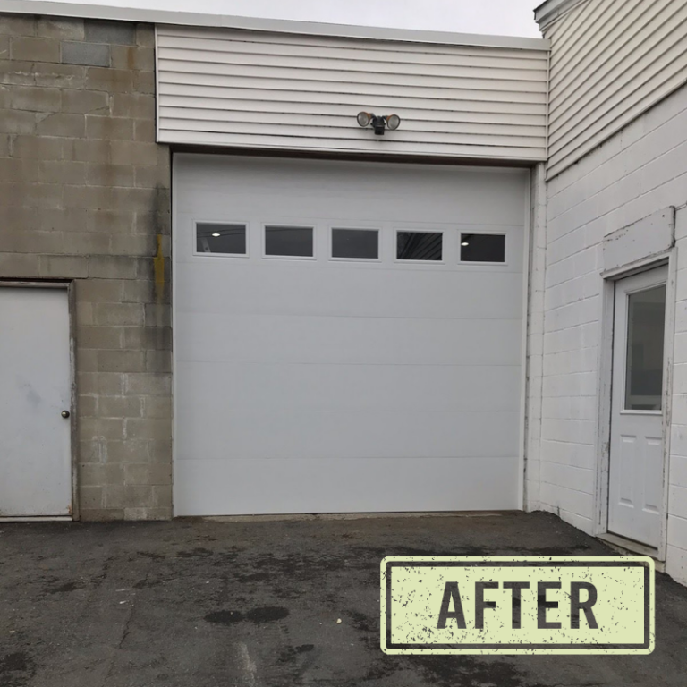 Installed garage door closed