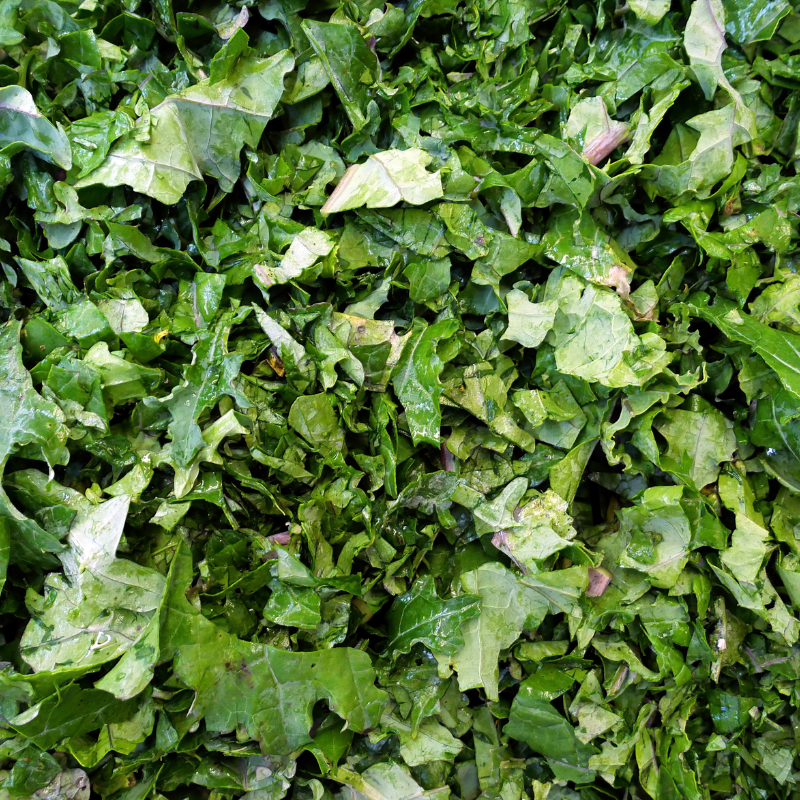 chopped kale leaves